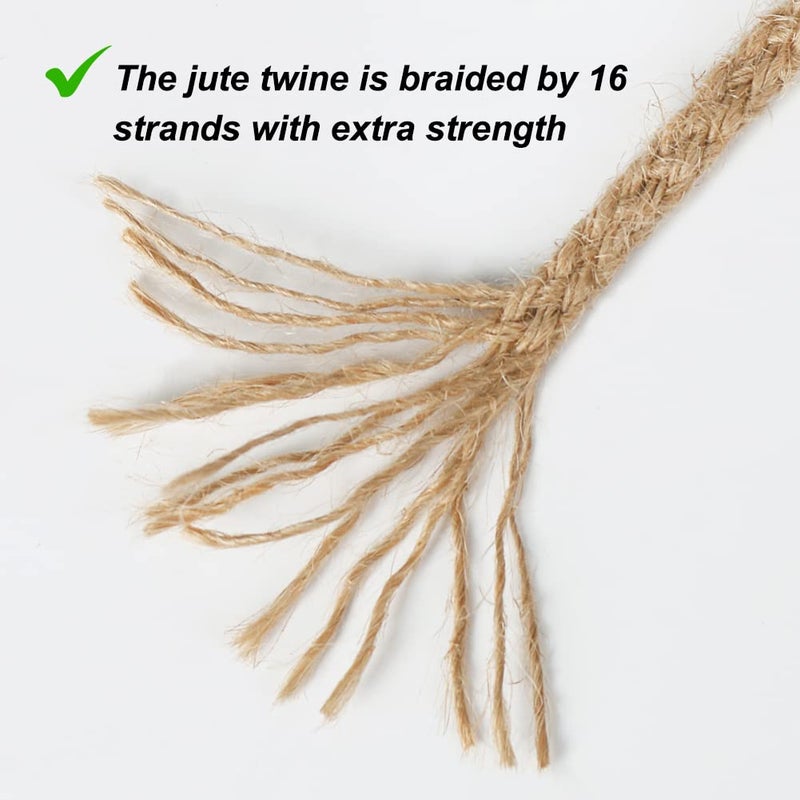 Tenn Well 5mm Jute Twine, 100 Feet Braided Natural Rope, Thick Twine for Crafts, Gift Wrapping, Gardening, Cat Tower Repair, Macrame Jute Cord - Image 4